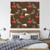 1行女性顔:抽象芸術パターン。 キャンバスプリント (インサイチュ (寝室))