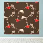 1行女性顔:抽象芸術パターン。 キャンバスプリント (インサイチュ (ウッドフロア))