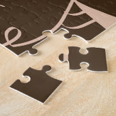 1行女性顔:抽象芸術パターン。 ジグソーパズル (側面)