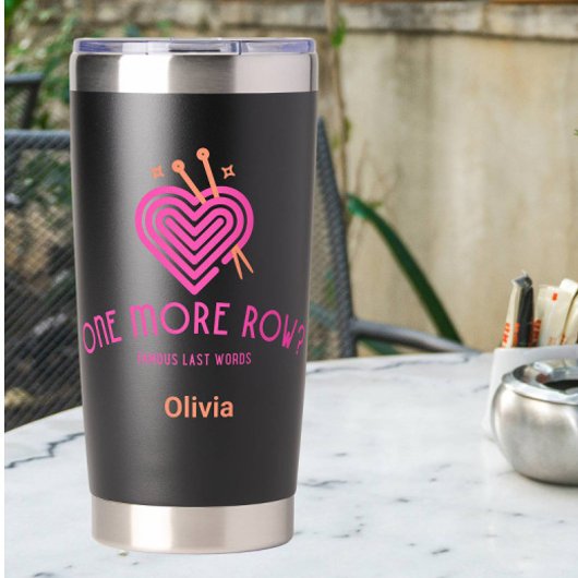 1行有名な最後の単語編み物恋人 保温保冷タンブラー