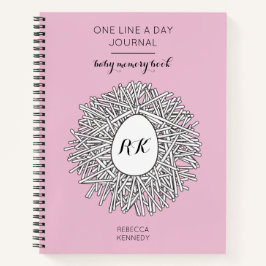 1行1日ジャーナル赤ちゃん女の子のメモリブック ノートブック