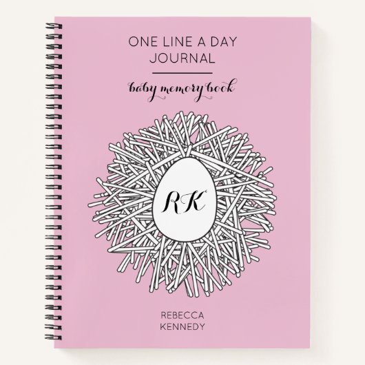 1行1日ジャーナル赤ちゃん女の子のメモリブック ノートブック (正面)