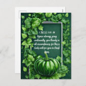 1表5:16-18.聖書の聖句感謝祭 シーズンポストカード (正面/裏面)