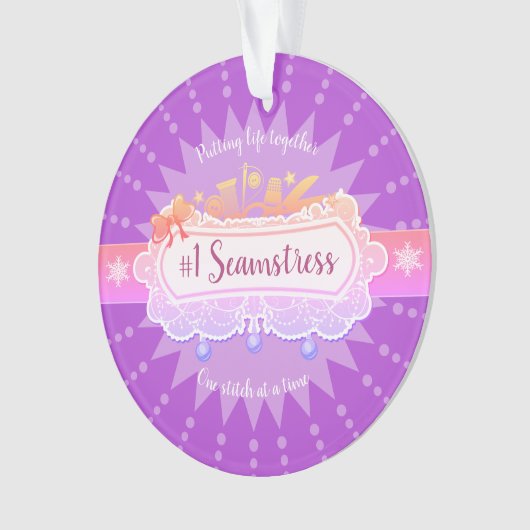 #1裁縫婦の裁縫のquilterのクリスマスのオーナメント オーナメント (正面)