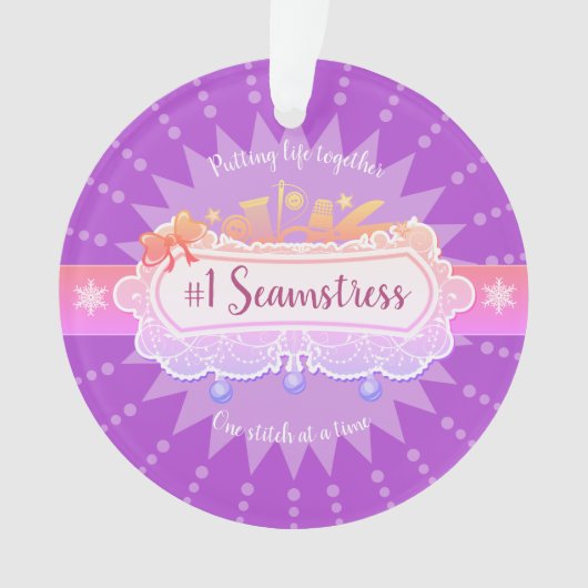 #1裁縫婦の裁縫のquilterのクリスマスのオーナメント オーナメント (正面)