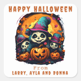 1親2子 – ハローウィンパーティ スクエアシール