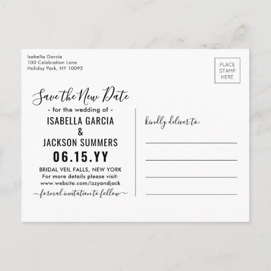 1計画の新結婚年の休日の写真 案内ポストカード (裏面)