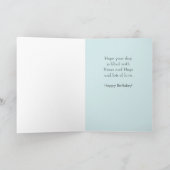 1誕生日目の青い風船男の子の挨拶 カード (内部)