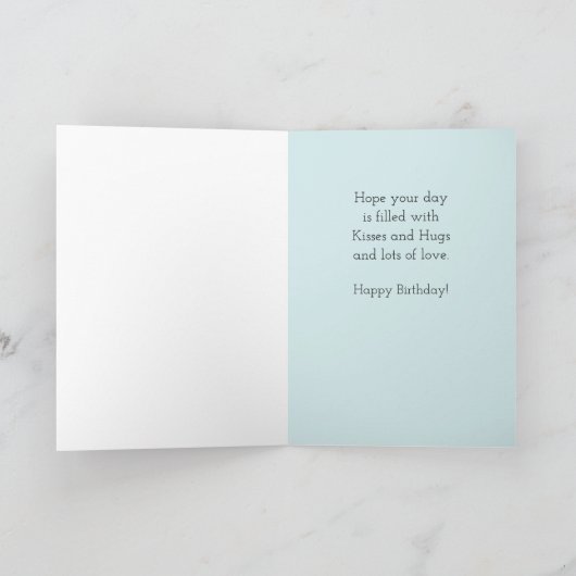 1誕生日目の青い風船男の子の挨拶 カード (内部)