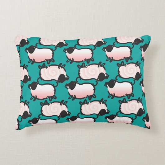 1豚ユーモアのある年誕生日選択カラーアクセントP アクセントクッション (正面)