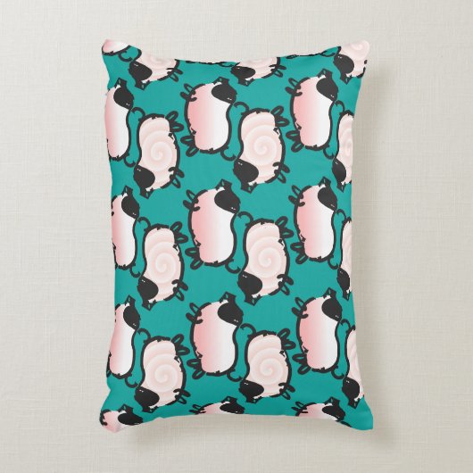 1豚ユーモアのある年誕生日選択カラーアクセントP アクセントクッション (正面(垂直))