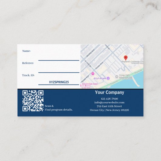 1買無料ブルーホワイトブラック従業員報酬を取得 紹介カード (裏面)