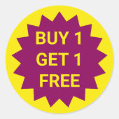 1購入で1つ無料　プロモーション　中小企業向け ラウンドシール (正面)