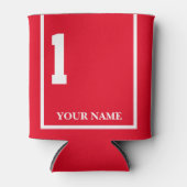 1赤(白馬鞍毛布カスタム) 缶クーラー (正面)