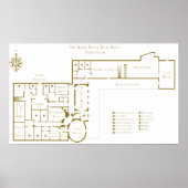 1階ウエストウィングザホワイトハウスフロアプラン ポスター (正面)