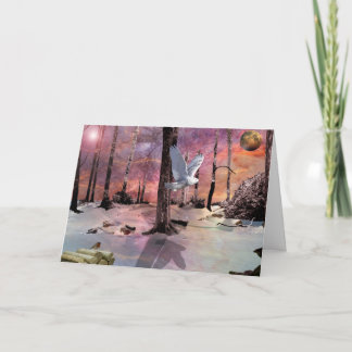 1雪が多いクリスマス シーズンカード