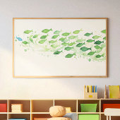 1青の魚の水色の緑 ポスター