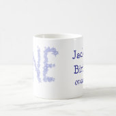 1青グリッター男モダンの子1歳 コーヒーマグカップ (中央)