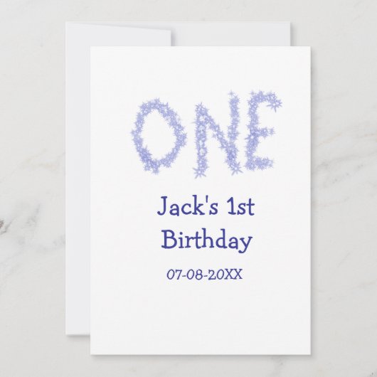 1青グリッター男モダンの子1歳 シーズンカード (正面)