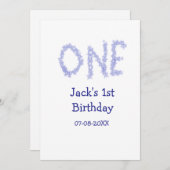 1青グリッター男モダンの子1歳 シーズンカード (正面/裏面)