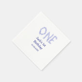 1青グリッター男モダンの子1歳 スタンダードカクテルナプキン (角)