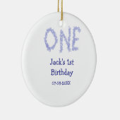 1青グリッター男モダンの子1歳 セラミックオーナメント (右)