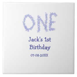 1青グリッター男モダンの子1歳 タイル