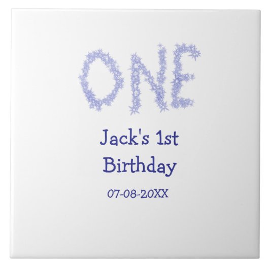 1青グリッター男モダンの子1歳 タイル (正面)