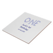 1青グリッター男モダンの子1歳 タイル (側面)