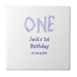 1青グリッター男モダンの子1歳 タイル