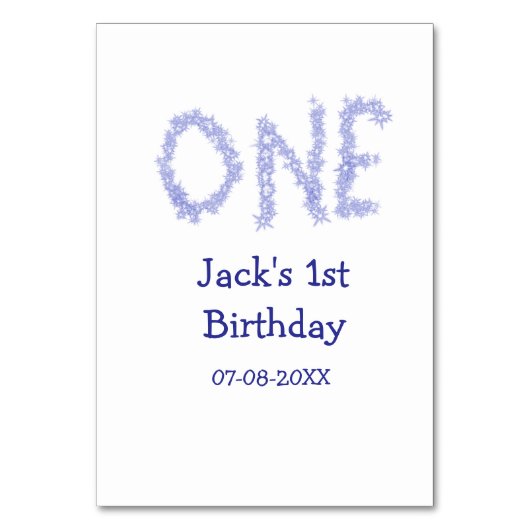 1青グリッター男モダンの子1歳 テーブルナンバー (正面)