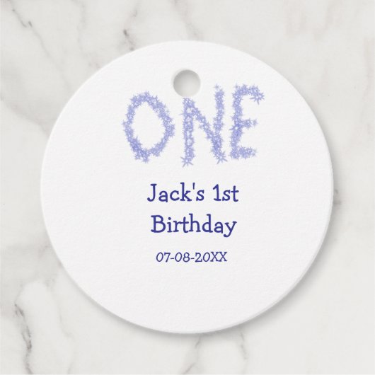 1青グリッター男モダンの子1歳 フェイバータグ (正面)