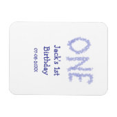 1青グリッター男モダンの子1歳 マグネット (横)