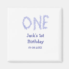 1青グリッター男モダンの子1歳 マグネット