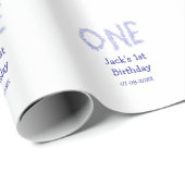 1青グリッター男モダンの子1歳 ラッピングペーパー (ロールコーナー)