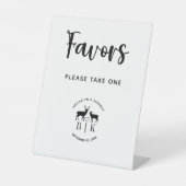 1頭の鹿モノグラムを素朴飲み結婚込む 台座サイン (正面)