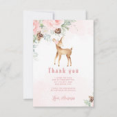 1鹿フル赤面冬鹿の誕生日感謝していあなた カード (正面)