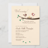 1黄色の卵の営巣鳥赤ちゃんシャワー招待状 招待状 (正面)