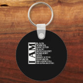 1黒人女性ことわざI am Manuel.Png キーホルダー (正面)