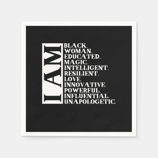 1黒人女性ことわざI am Manuel.Png スタンダードカクテルナプキン (正面)