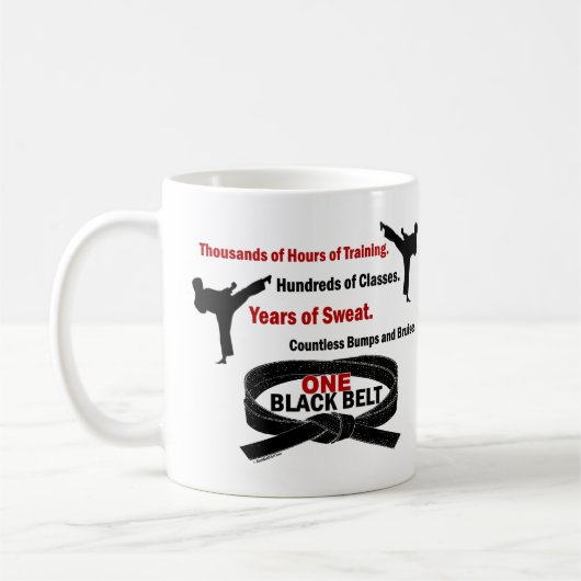 1黒帯1の空手のTシャツ及び服装 コーヒーマグカップ (左)