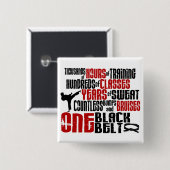 1黒帯2の空手のTシャツ及び服装 缶バッジ (正面&裏面)