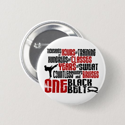 1黒帯2の空手のTシャツ及び服装 缶バッジ (正面&裏面)