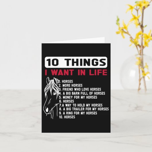 10おもしろいもの私は人生の馬の中で望んおもしろいだ数秒 カード (黄色い花)