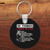 10おもしろいもの私は人生の馬の中で望んおもしろいだ数秒 キーホルダー (正面)