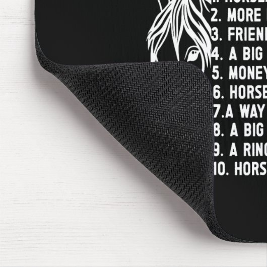 10おもしろいもの私は人生の馬の中で望んおもしろいだ数秒 マウスパッド (コーナー)