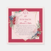 10おもしろいファクト新婚カップルマゼンタバラの紋章 スタンダードカクテルナプキン (正面)