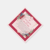 10おもしろいファクト新婚カップルマゼンタバラの紋章 スタンダードカクテルナプキン (角)