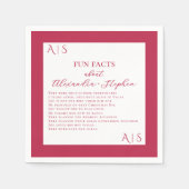 10おもしろいファクト新婚カップルモダンVivaマゼンタ スタンダードカクテルナプキン (正面)