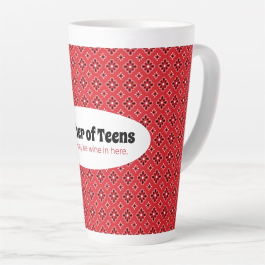 10おもしろい代の赤バンダナの母 カフェラテマグ (右アングル)